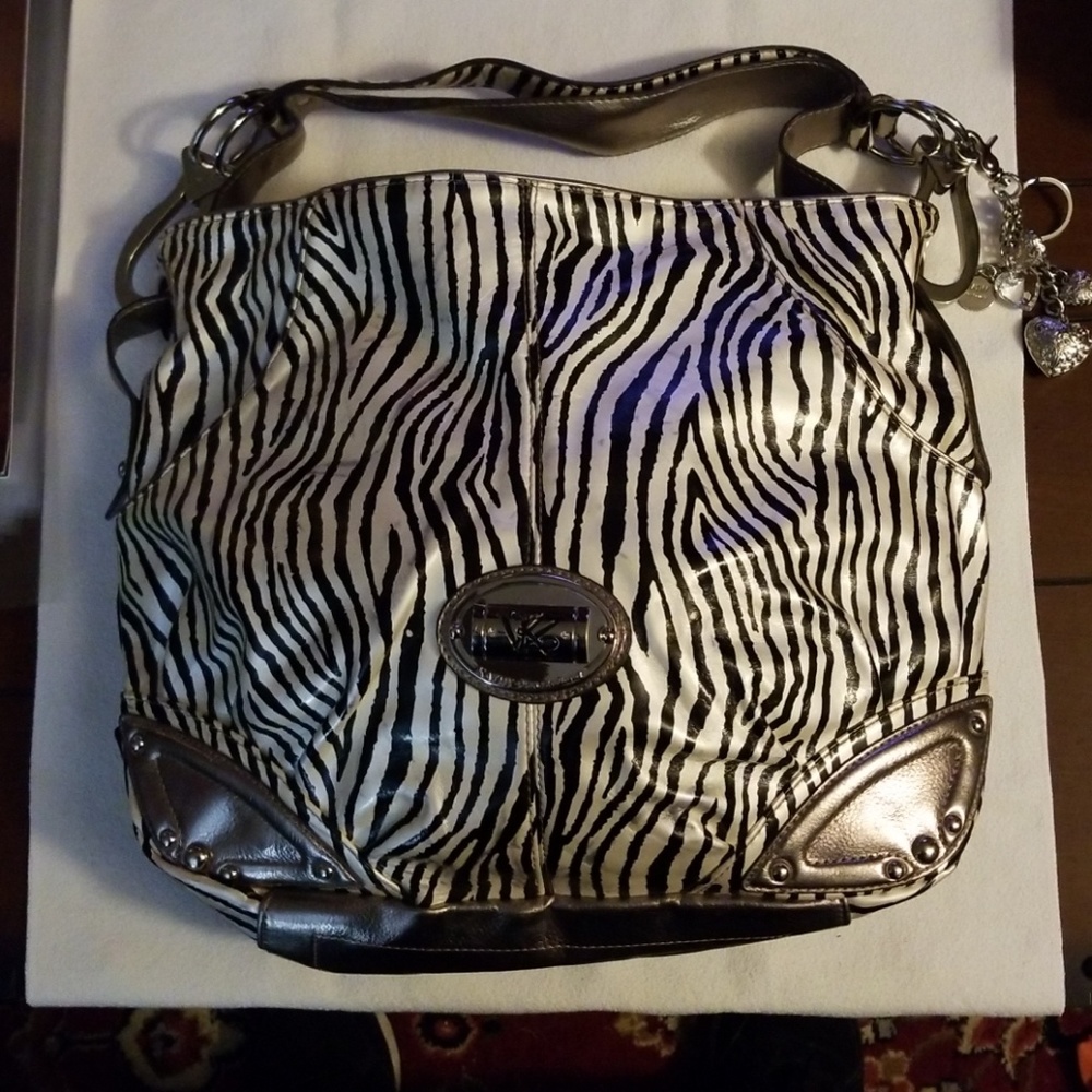 Kathy Van Zeeland Zebra Print Soulder Bag